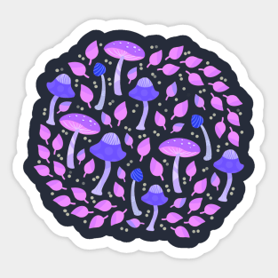 Violet purple mushrooms Sticker